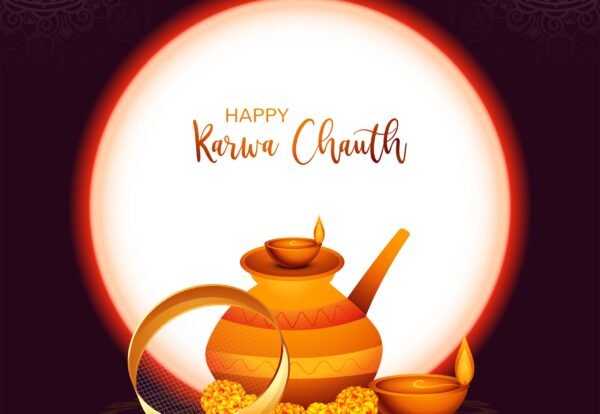 Indian festival of karwa chauth celebration festival card background